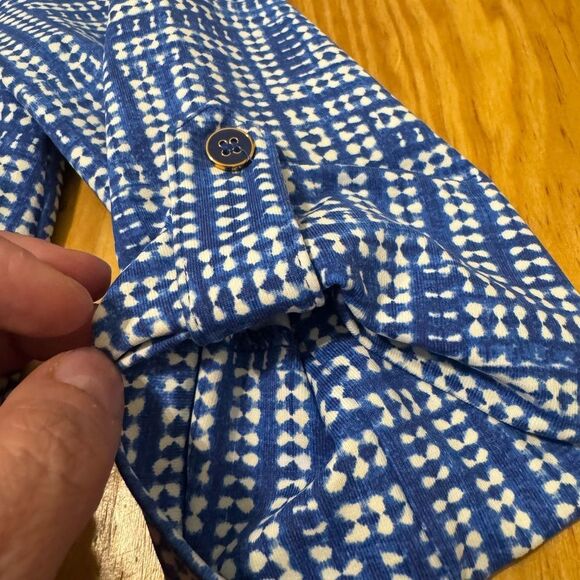 J McLaughlin Blue Collared Catalina Cloth Geometric Stretch Dress XSmall - Picture 6 of 12